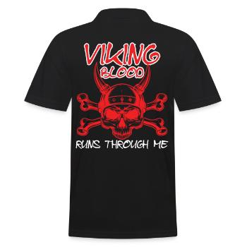 Viking Blood Runs Through Me - Männer Poloshirt - Schwarz - Hinten - Kai (181cm)