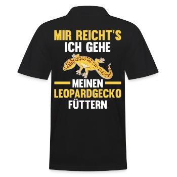 Eidechse Terrarium Reptilien Leopardgecko - Männer Poloshirt - Schwarz - Hinten - Kai (181cm)