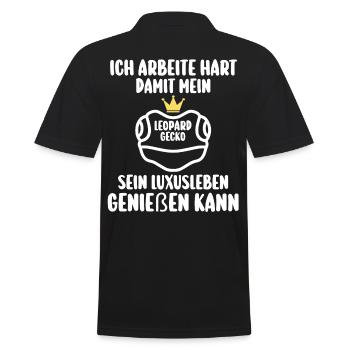 Eidechse Terrarium Reptilien Leopardgecko - Männer Poloshirt - Schwarz - Hinten - Kai (181cm)