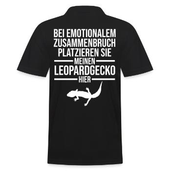 Eidechse Terrarium Reptilien Leopardgecko - Männer Poloshirt - Schwarz - Hinten - Kai (181cm)