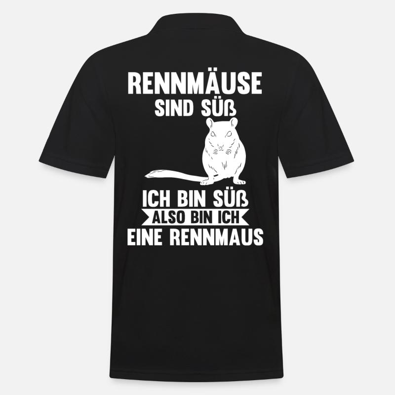 Maus Mäuse Rennmaus - Männer Poloshirt - Schwarz