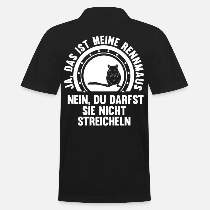 Maus Mäuse Rennmaus - Männer Poloshirt - Schwarz