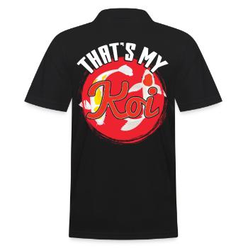 That's My Koi Ying Yang - Männer Poloshirt - Schwarz - Hinten - Kai (181cm)