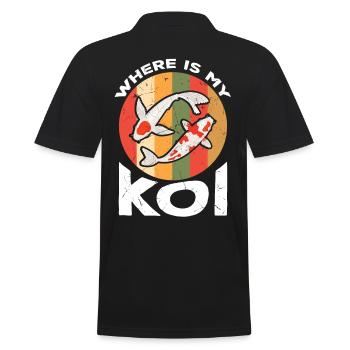 Where Is My Koi - Männer Poloshirt - Schwarz - Hinten - Kai (181cm)