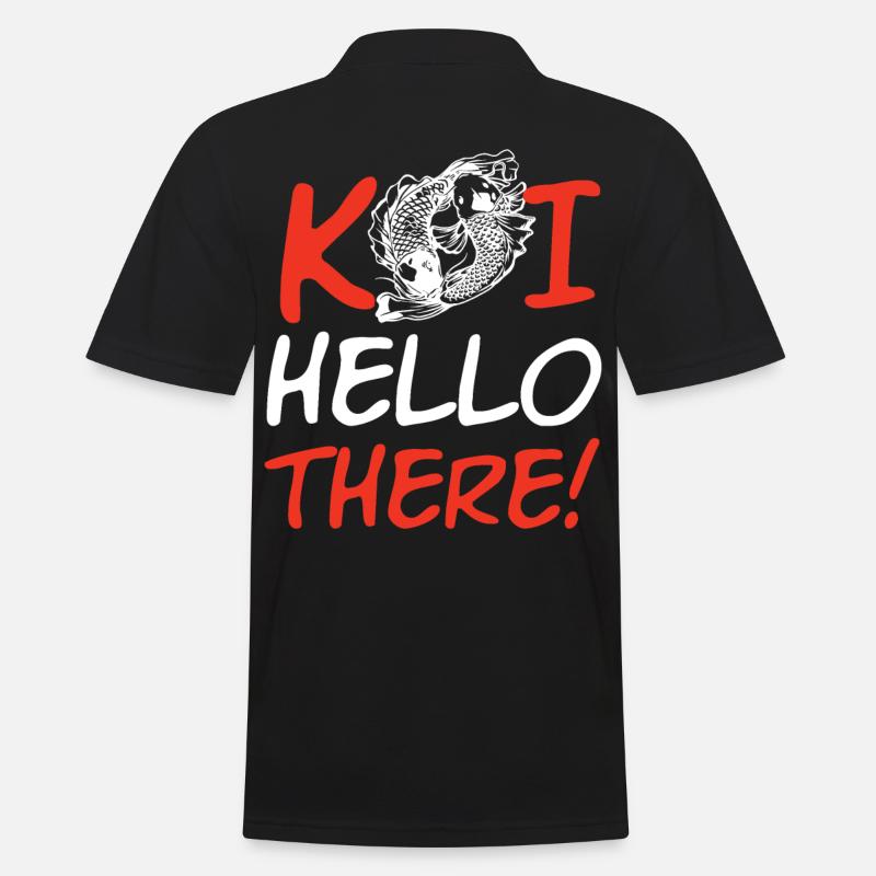 Koi Hello There - Männer Poloshirt - Schwarz
