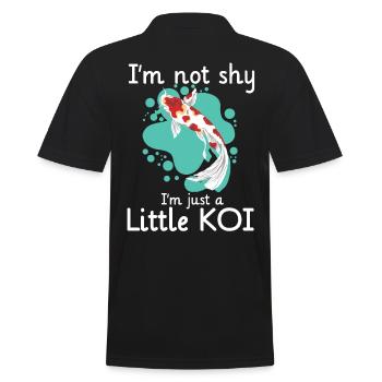 Im Not Shy Im Just A Little Koi - Männer Poloshirt - Schwarz - Hinten - Kai (181cm)