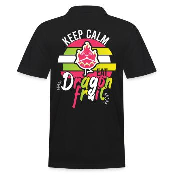 Keep Calm Eat Dragon Fruit - Männer Poloshirt - Schwarz - Hinten - Kai (181cm)