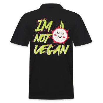 Im Not Vegan - Männer Poloshirt - Schwarz - Hinten - Kai (181cm)