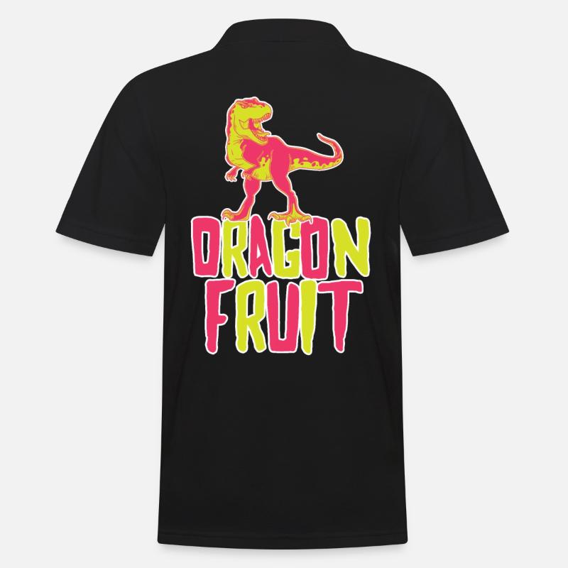 Dragon Fruit Dinosaur - Männer Poloshirt - Schwarz