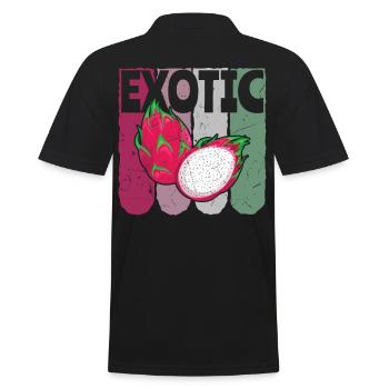 Exotic Dragon Fruit Vintage Distressed - Männer Poloshirt - Schwarz - Hinten - Kai (181cm)