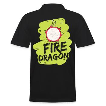 Fire Dragon Fruit - Männer Poloshirt - Schwarz - Hinten - Kai (181cm)