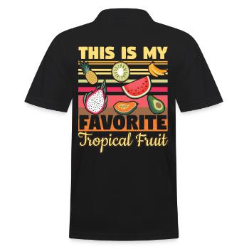This Is My Favorite Tropical Fruit - Männer Poloshirt - Schwarz - Hinten - Kai (181cm)