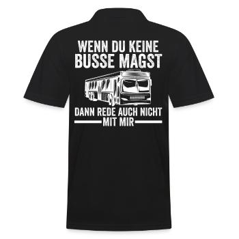 Bus Busfahrer - Männer Poloshirt - Schwarz - Hinten - Kai (181cm)