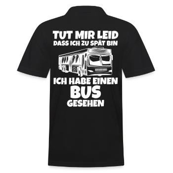 Busfahrer Bus - Männer Poloshirt - Schwarz - Hinten - Kai (181cm)