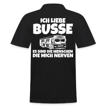 Busfahrer Bus - Männer Poloshirt - Schwarz - Hinten - Kai (181cm)
