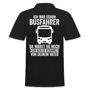 Bus Busfahrer - Männer Poloshirt - Schwarz - Hinten - Kai (181cm)