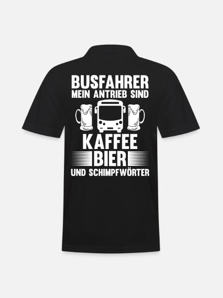 Bus Bier Kaffee Busfahrer - Männer Poloshirt - Schwarz