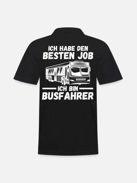 Bus Busfahrer - Männer Poloshirt - Schwarz