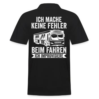 Bus Busfahrer - Männer Poloshirt - Schwarz - Hinten - Kai (181cm)