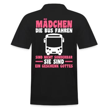 Bus Busfahrer - Männer Poloshirt - Schwarz - Hinten - Kai (181cm)