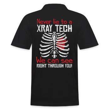 Never Lie To A Xray Tech We Can See - Männer Poloshirt - Schwarz - Hinten - Kai (181cm)