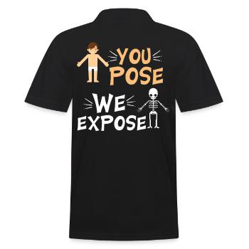 You Pose We Expose - Männer Poloshirt - Schwarz - Hinten - Kai (181cm)