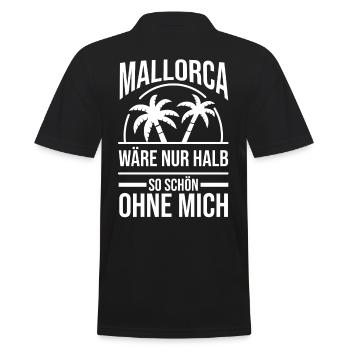 Party Urlaub Mallorca - Männer Poloshirt - Schwarz - Hinten - Kai (181cm)
