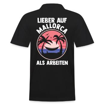 Party Urlaub Mallorca - Männer Poloshirt - Schwarz - Hinten - Kai (181cm)