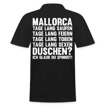 Party Urlaub Mallorca - Männer Poloshirt - Schwarz - Hinten - Kai (181cm)