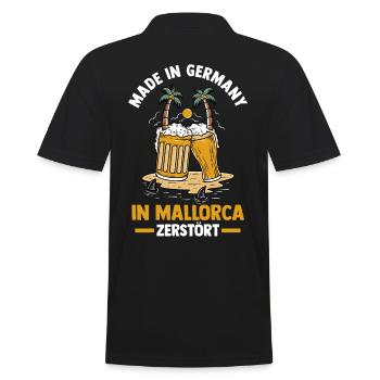 Party Urlaub Mallorca - Männer Poloshirt - Schwarz - Hinten - Kai (181cm)
