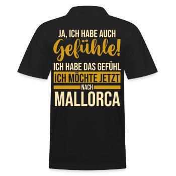 Party Urlaub Mallorca - Männer Poloshirt - Schwarz - Hinten - Kai (181cm)