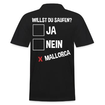 Party Urlaub Mallorca - Männer Poloshirt - Schwarz - Hinten - Kai (181cm)