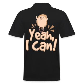 Yeah I Can Unicycle Hedgehog - Männer Poloshirt - Schwarz - Hinten - Kai (181cm)