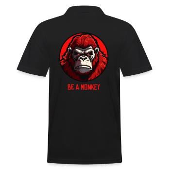 Sei ein Affe - Männer Poloshirt - Schwarz - Hinten - Kai (181cm)