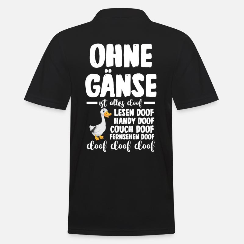 Gans Gänse - Männer Poloshirt - Schwarz