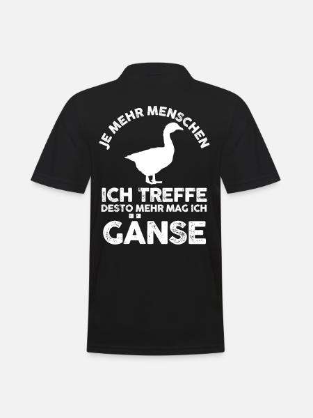 Gans Gänse - Männer Poloshirt - Schwarz