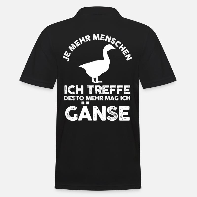 Gans Gänse - Männer Poloshirt - Schwarz