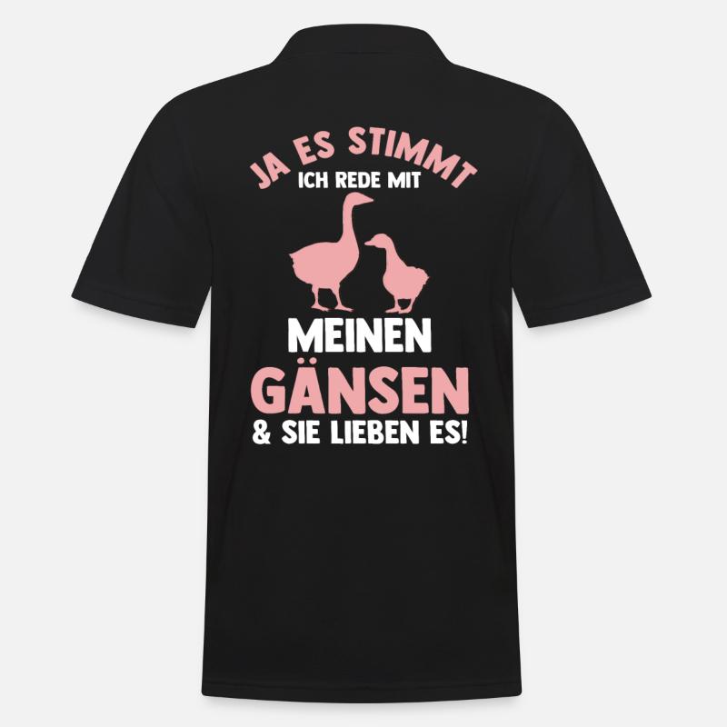 Gans Gänse - Männer Poloshirt - Schwarz