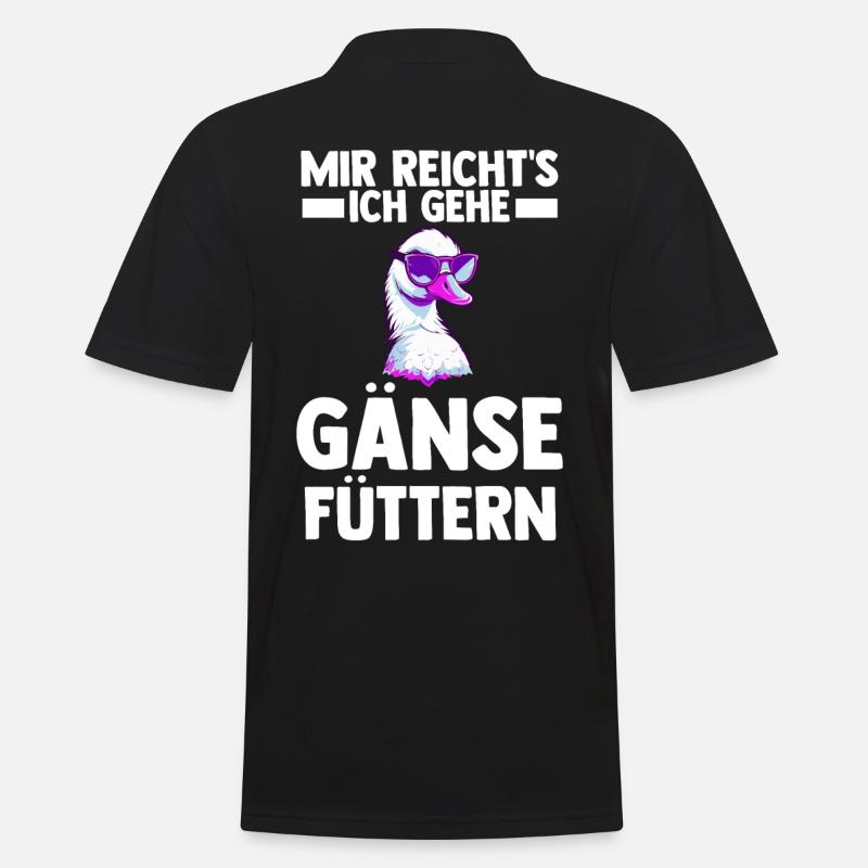 Gans Gänse - Männer Poloshirt - Schwarz