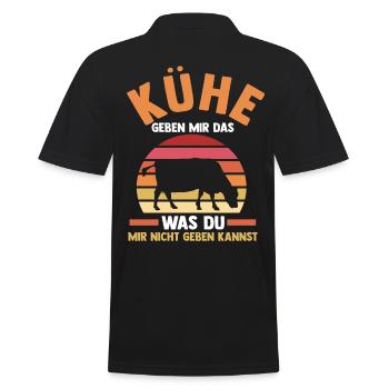 Kuh Landwirt Bauernhof Kühe - Männer Poloshirt - Schwarz - Hinten - Kai (181cm)