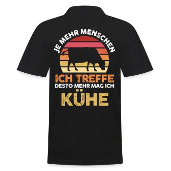 Kuh Landwirt Bauernhof Kühe - Männer Poloshirt - Schwarz - Hinten - Kai (181cm)