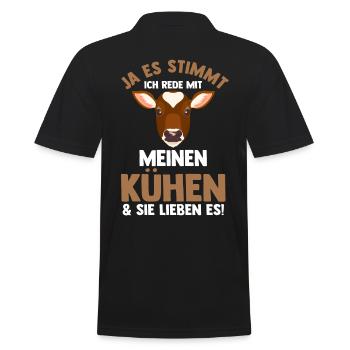 Kuh Landwirt Bauernhof Kühe - Männer Poloshirt - Schwarz - Hinten - Kai (181cm)