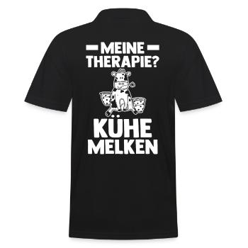 Kuh Landwirt Bauernhof Kühe - Männer Poloshirt - Schwarz - Hinten - Kai (181cm)