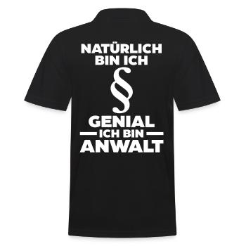 Jurist Anwalt - Männer Poloshirt - Schwarz - Hinten - Kai (181cm)