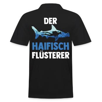 Fische Haifisch - Männer Poloshirt - Schwarz - Hinten - Kai (181cm)