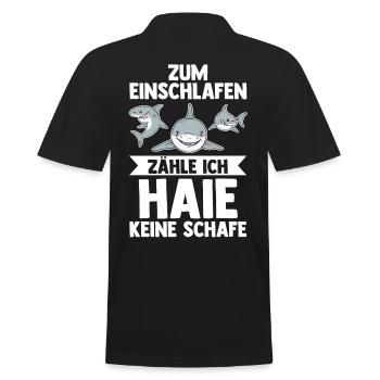 Fische Haifisch - Männer Poloshirt - Schwarz - Hinten - Kai (181cm)