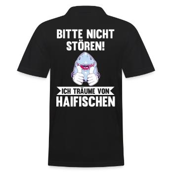 Fische Haifisch - Männer Poloshirt - Schwarz - Hinten - Kai (181cm)