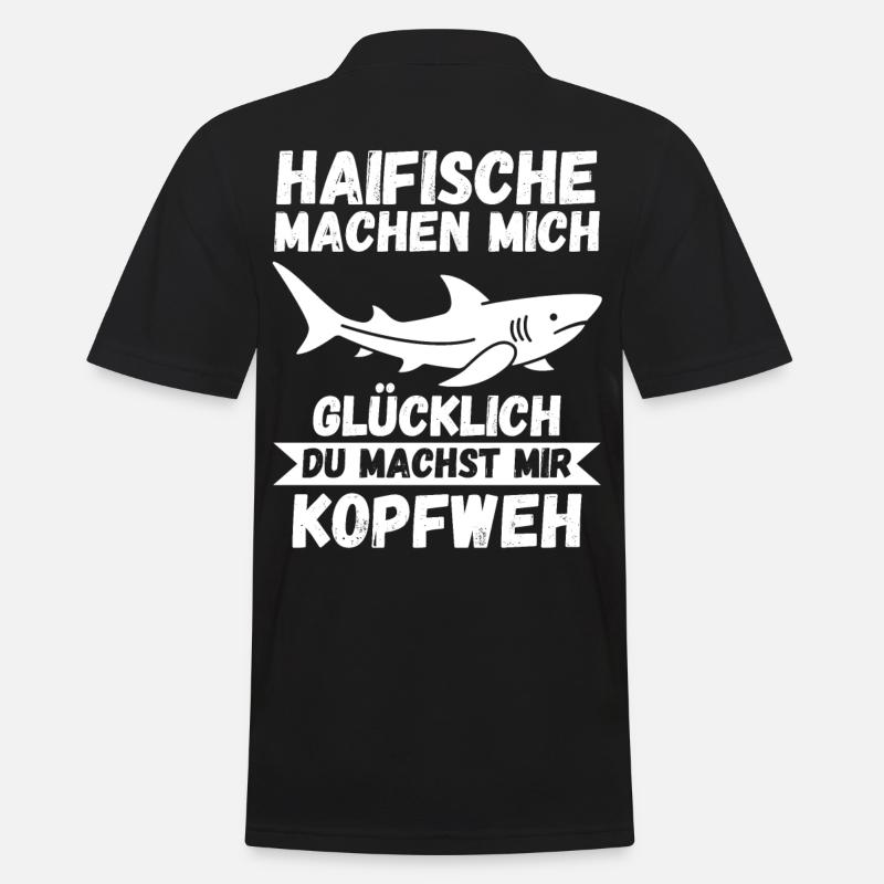 Fische Haifisch - Männer Poloshirt - Schwarz