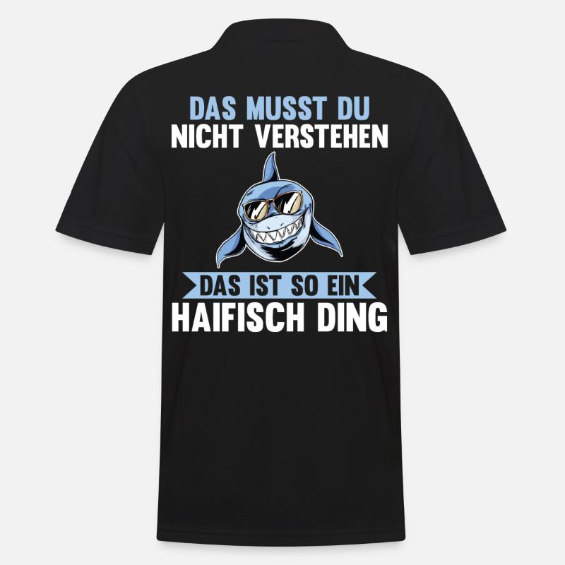 Fische Haifisch - Männer Poloshirt - Schwarz