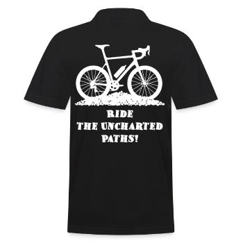Unknown Paths – Gravel Bike - Men's Polo Shirt - black - Back - Kai (181cm)